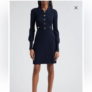 Veronica Beard Dark Blue Ribbed dress